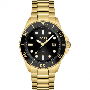 Hugo Boss Gold Steel Black Dial Men's Watch