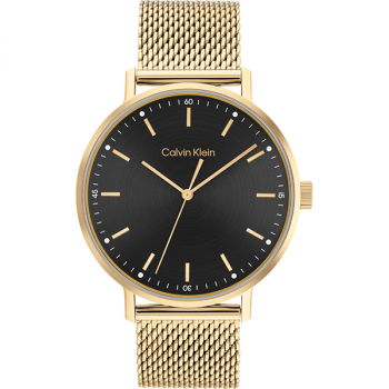 Calvin Klein Gold Mesh Black Dial Men's Watch