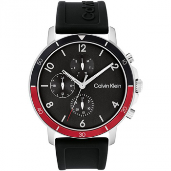 Gauge Sport Black Silicone Strap Multifunction Watch