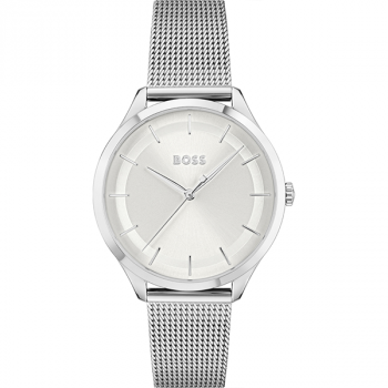 Hugo Boss Silver Mesh Silver White Dial Women's Watch