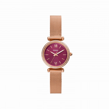 Carlie Mini Three-Hand Rose Gold-Tone Stainless Steel Mesh Watch