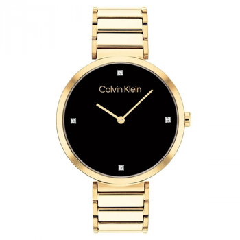 Calvin Klein Gold Steel Black Dial Women's Watch
