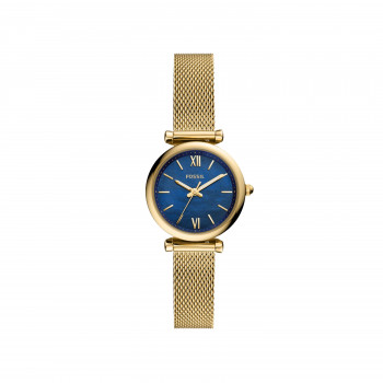 Carlie Mini Three-Hand Gold-Tone Stainless Steel Mesh Watch
