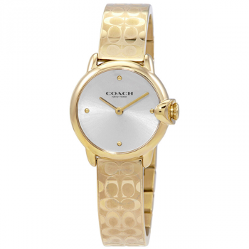 Ladies' Coach Arden Gold-Tone IP Bangle Watch with Silver-Tone Dial