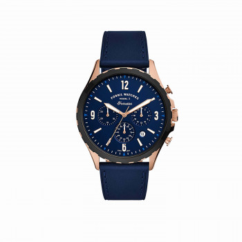Forrester Chronograph Navy Leather Watch