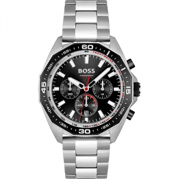 Stainless Steel Black Dial Chronograph Men's Watch